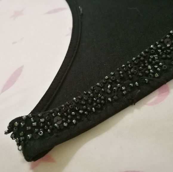 FREE xs Beaded Collar Black Tank Top - Picture 3 of 4